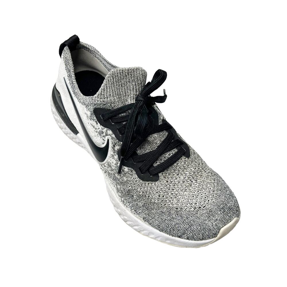 Nike Men's Epic React Flyknit 2 Size 7.5 Gray Oreo Shoes Running Track Sneakers